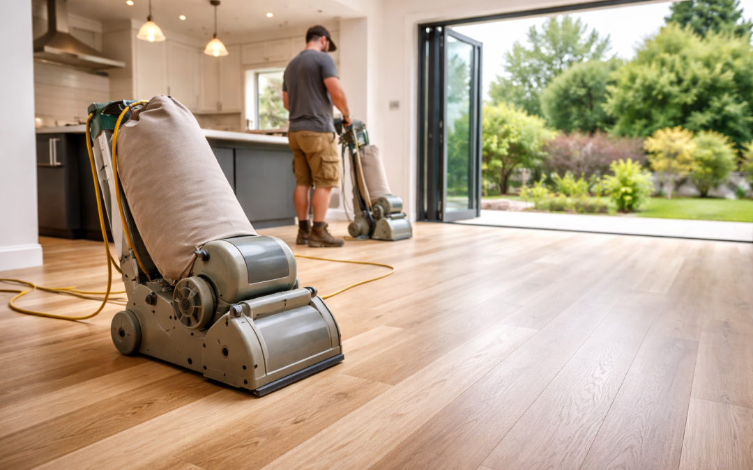Sanding Engineered Oak Floors in Carshalton: Extension Restoration