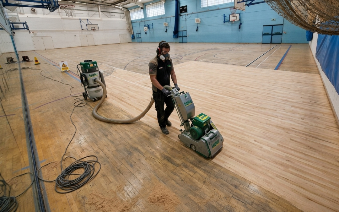 School Sports Hall Floor Restoration in Carshalton, SM5